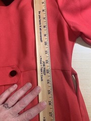 Vintage 90’s EJM Petites Women’s Red Dress with Velvet Collar Sz 12P