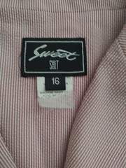 Vintage Bow Cottagecore Feminine Twee Pink Striped Jacket Women’s Size 16 -DP19