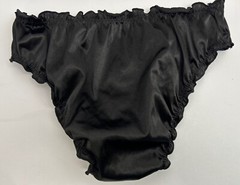 Glossy Butter Second Skin Satin Bikini Panties Sissy Wet Look Silky Ruffles M/L