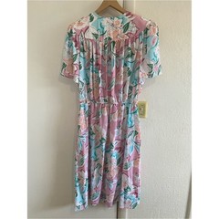Vintage Von Bramlett Floral Dress 22W Pink Cottagecore Grandmacore USA