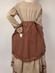 VICTORIAN LATE 1860’S BROWN SILK OVERSKIRT FOR DRESS – AS ACQ GREAT FOR FABRIC