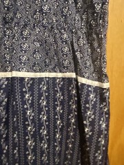 JCPenney navy cotton sun dress spaghetti straps floral lace prairie NWT Large