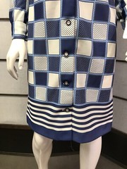 60s Vtg Mod Blue Square Nautical Dress, Rockabilly, Retro, Pin-Up, GoGo, Space