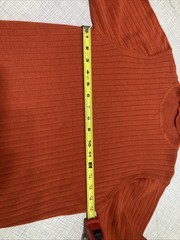 Vtg 90s Croft & Barrow Orange Ribbed Turtleneck Sweater M Cotton Taiwan Cozy