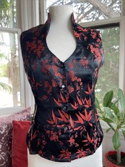 Vintage Om Gallery Vest Silk Blend Handmade in Vietnam Size Med