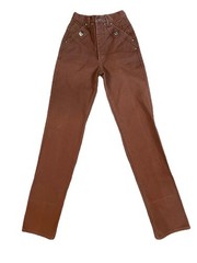 Roughrider by Circle T Vintage Jeans Size 1/2 Brown Sienna Studded Made In USA