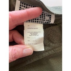 La Belle Fashions Vintage Olive Green Textured Pencil Skirt Pink Buttons 5/6