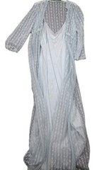 Nan Flower Vintage Peignoir Set Nightgown Robe Baby Blue Lace Petite USA 60s