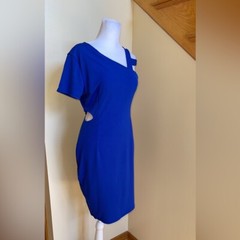 Women’s Dress Plus Size S, XXL Blue One Shoulder Midriff Bodycon Party Cocktail