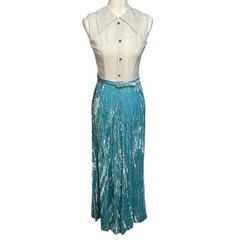 Vintage 1970’s Henry Higgins butterfly collar dress with crushed velvet jacket