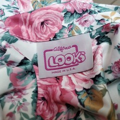 Vintage Shirt Dress Floral Cottage Grandma Romantic Pink Green Belted Fits XS/S