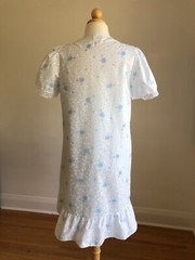 STUNNING NWOT VTG STARDUST Blue Floral White Lace 2pc Nightgown Robe Set SZ S