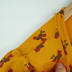 Betsey Johnson Alley Cat 7/8 XS Dress Vintage 70s Bird Print Yellow Puff Sleeve