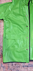 Rainskins Vintage 1980s Reversible Vinyl Rain Coat Jacket Green Blue Medium