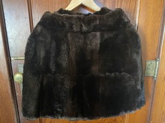 Vintage Womens I.R. FOX Brown Simulation Faux Fur Cape Shawl Wrap Stole New York