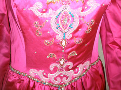 PARIS $10K STUNNING COUTURE SWAROVSKI BEADED JEWELED SATIN SILK DRESS GOWN 6/8