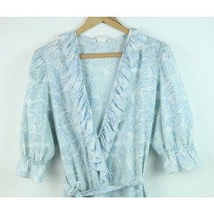 Vintage Robe Small Butterfly Ruffle Collar Feminine Cottagecore Fairy Granny