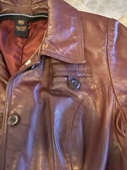 VTG Argentina Leather Burgandy Mid Length Coat