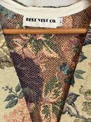 Vintage 90s Grandma’s Tapestry Rose Garden Waistcoat Cottagecore Woven Vest M/L
