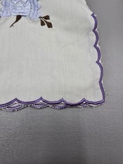 Vintage Mexican Embroidered Tunic Top Blouse Size 44 White W/ Flowers Jacobo