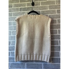 Vintage Russ Petites Cottagecore Sweater Vest Farm Sheep Knit Size M
