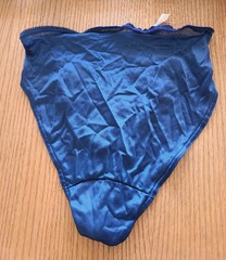 Vintage Kiki Bikini Panties Dark Blue Nylon w/Lace Front Size 5 Small