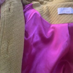 Julie Haus Anthro Mustard Wool Coat Jacket S Mod Retro Swing USA Statement Chic