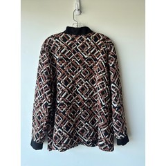 Vintage Oversized 90s Geometric Print Zip Up Bomber Jacket