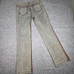 Vintage Jeans Two Tone Acid Wash Beaded Embellished 10 Bootcut Y2K 90’s Grunge