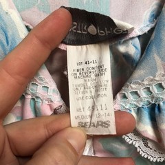 Vintage Apostrophe Sears Union Made Floral Ribbon House Coat Robe Duster M 12-14