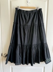 Vintage 100% Cotton Tiered Peasant Skirt Size L Cottage Prairie 90s Y2K