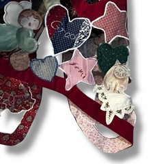 Handmade Angel Vest Patchwork Applique Embroidery Hearts Cottagecore 80s Teacher