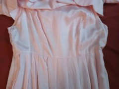 Vintage Lady Dorby Pink Pleated Maxi Dress w/Attached Short Sleeve Top 14W