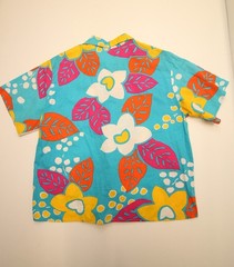 Vintage Hobie Cotton Hawaiian Floral Shirt Womens Jrs L 43″ Chest USA Made READ