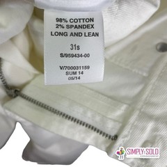 Gap 1969 Women Sz 31s Long And Lean Bootcut Creamy White Jeans Cotton Mid-Rise