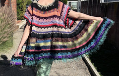 Vintage Handmade Crochet Knit Sweater Jacket OOAK Free Size