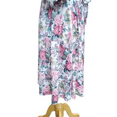 Vintage Shirt Dress Floral Cottage Grandma Romantic Pink Green Belted Fits XS/S