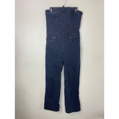 Abercrombie & Fitch Strapless Denim Jumpsuit Faded Black Size Medium Petite MP