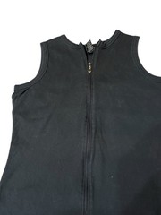 Vintage One Step Up Plus Ladies Black Full Front Zip Typo XL