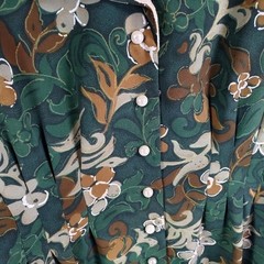 Vtg 80s Betsy’s Things Green Floral Midi Dress Sz 10 Petite Cottage Core Prairie