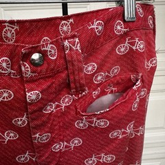 VTG 70s Bell Bottom Jeans Maverick 31 X 29.5 Flares Bicycle Novelty Hippie