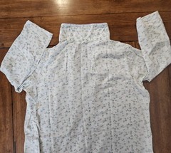 Vintage Sears Purple White Cotton Nightgown Womens M/12-14 Cottage Grannycore