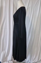 Vintage Max Mara Womens Black Faux Wrap V-Neck Silk Blend Dress IT 42 US 6