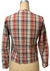 MISTER BLOUSE INC. Vintage 60s Women’s Plaid LS Zip Front Jacket – Sz S