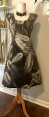 Ledor Poland Vtg Blk/Crm Shimmer Dress Tulle Over Satin Large A Line Tufted EUC!
