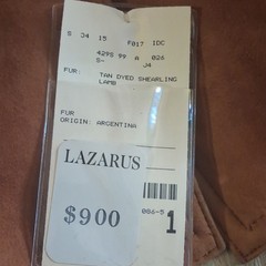 Lazarus Tan Ivory Shearling Lamb Fur Coat S Original Argentina Vintage