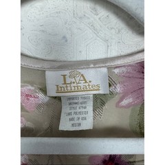 Vintage LA Intimates Floral Sheer Robe Medium Pink Lace Trim Tie Waist Style
