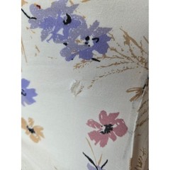 Anthropologie White Lavender Floral Puff Sleeve Tiered Midi Dress S Cottagecore