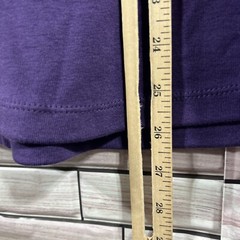 NOS VTG Karen Scott womens M polo tunic purple Cassis pockets Roll Tab Sleev Y2K