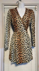 Vintage 1974 FREDERICKS OF HOLLYWOOD Wild Leopard Wrap Dress XS